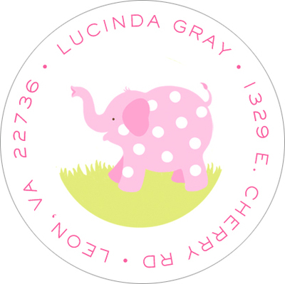 Pink Picadilly Circus Round Address Labels